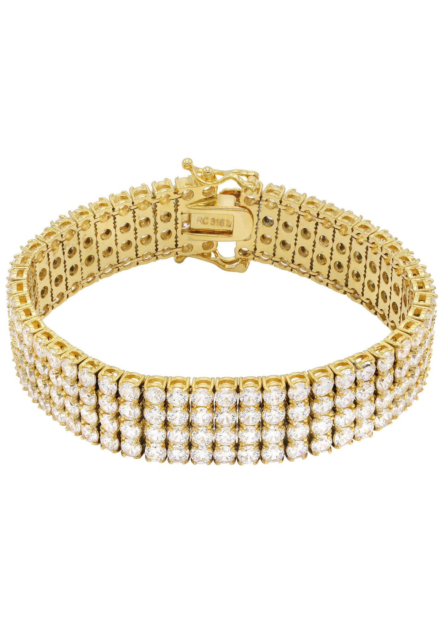 Gold Jewelry - Gold Four Row Tennis Bracelet
