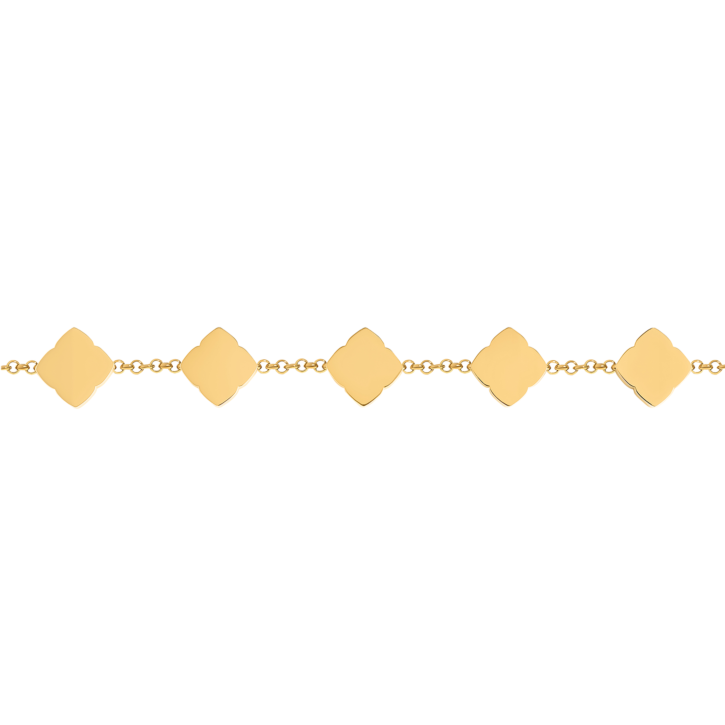 Blue Lace Agate Clover Bracelet (Gold)