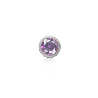 Birthstone Huggie Hoops (Silver)