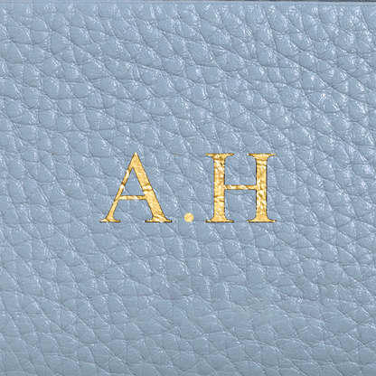 Leather Mirror Keyring (Powder Blue)