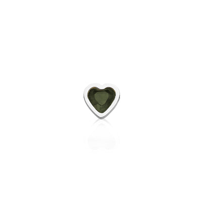 Made Mine Mini Heart Birthstone Necklace (Silver)