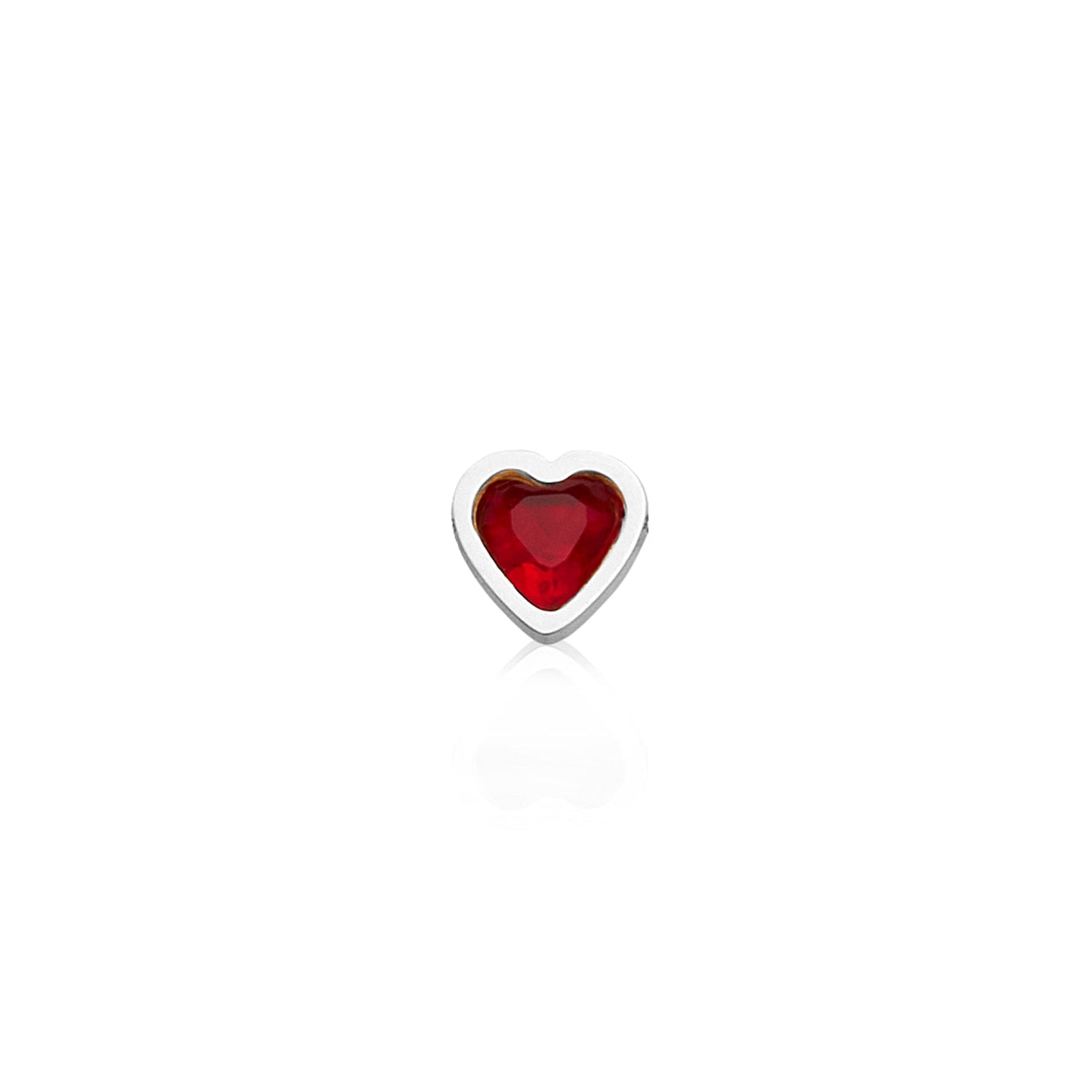 Made Mine Mini Heart Birthstone Necklace (Silver)