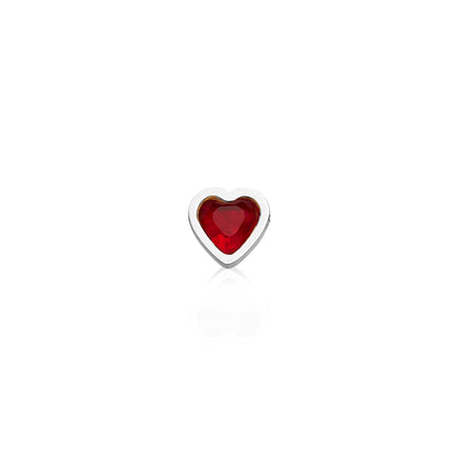 Made Mine Mini Heart Birthstone Necklace (Silver)