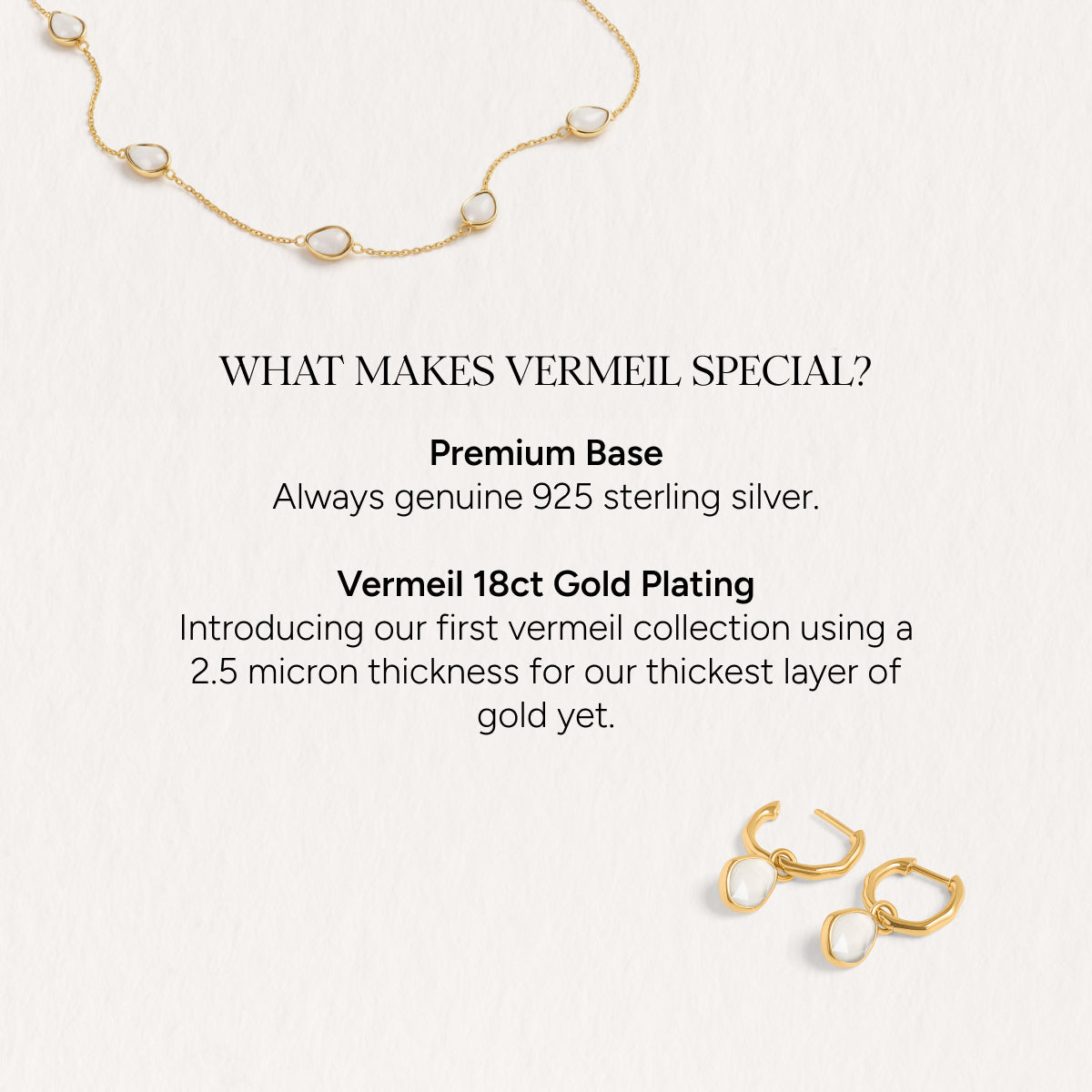 Signature Cut White Quartz Stud Earrings (Gold)