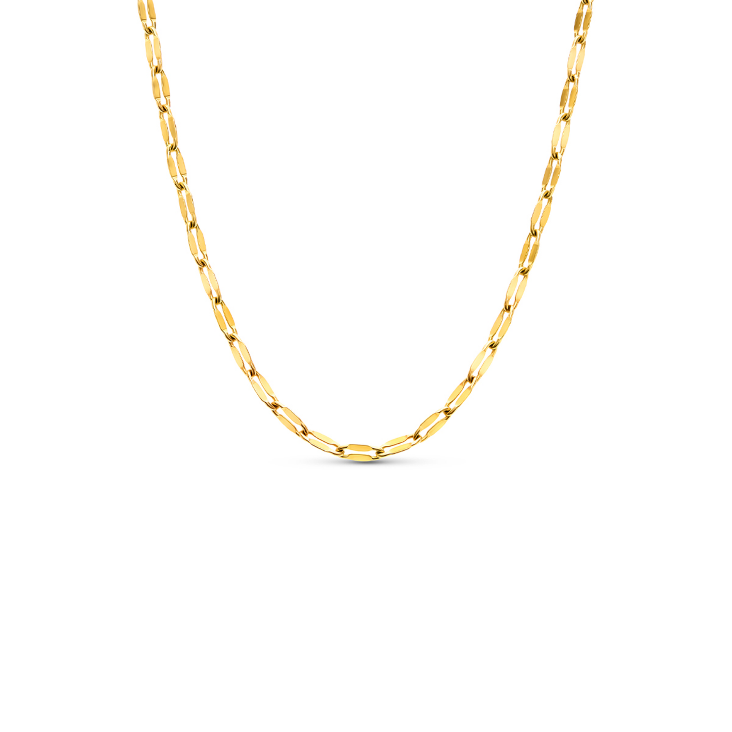 Blue Lace Agate Cushion Necklace (Gold)
