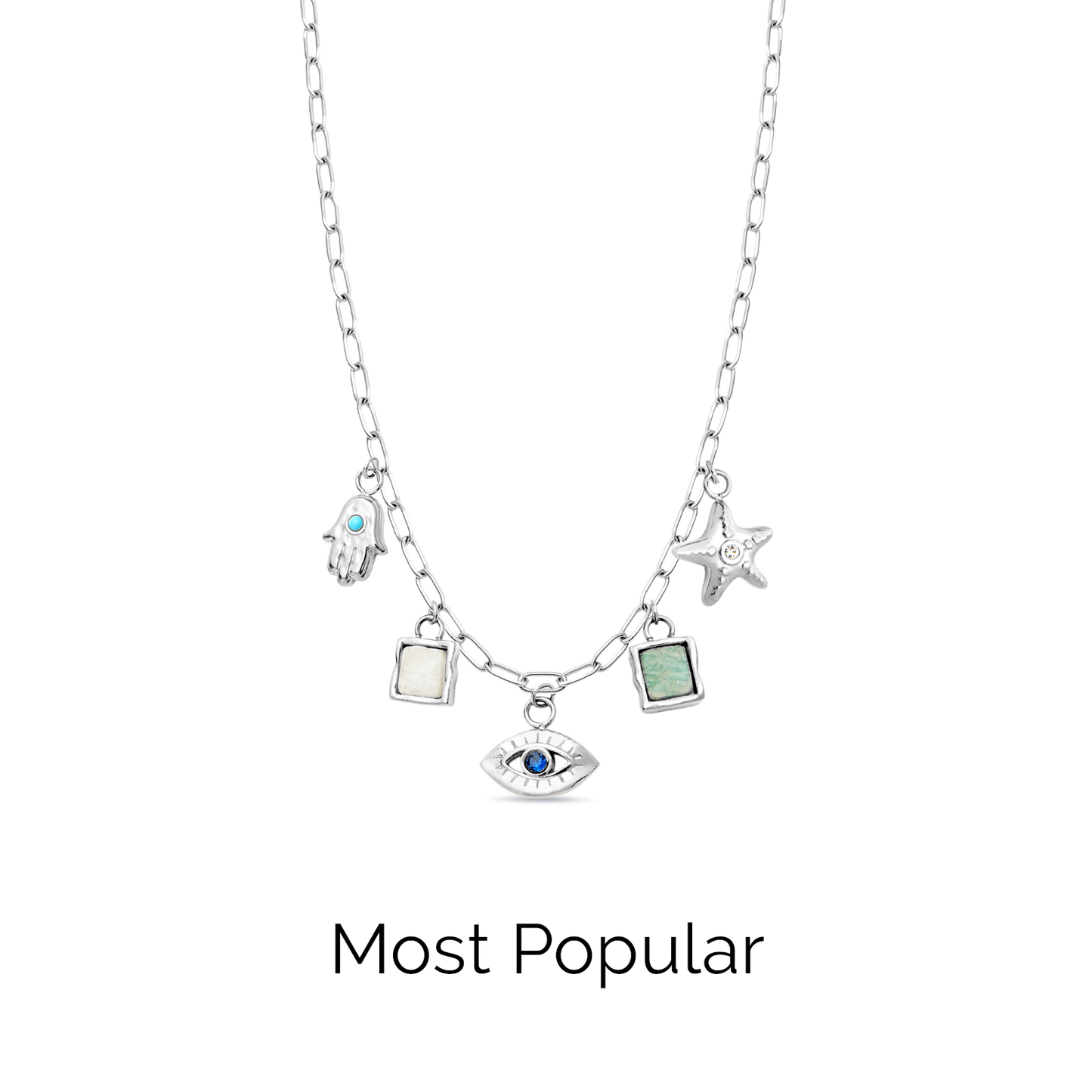 Made Mine Ocean Charm Necklace (Silver)