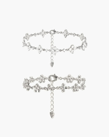 Sparkle Clover Bracelet in Silver