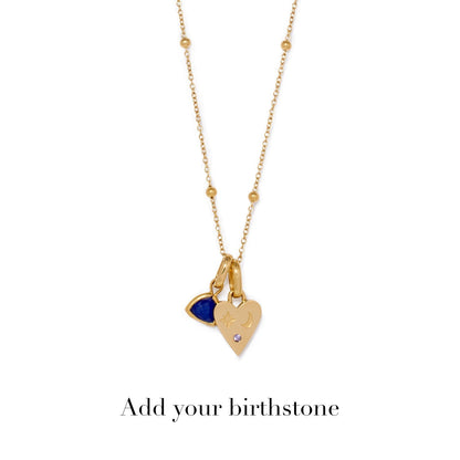 Custom Stamped Heart Pendant Necklace (Gold)