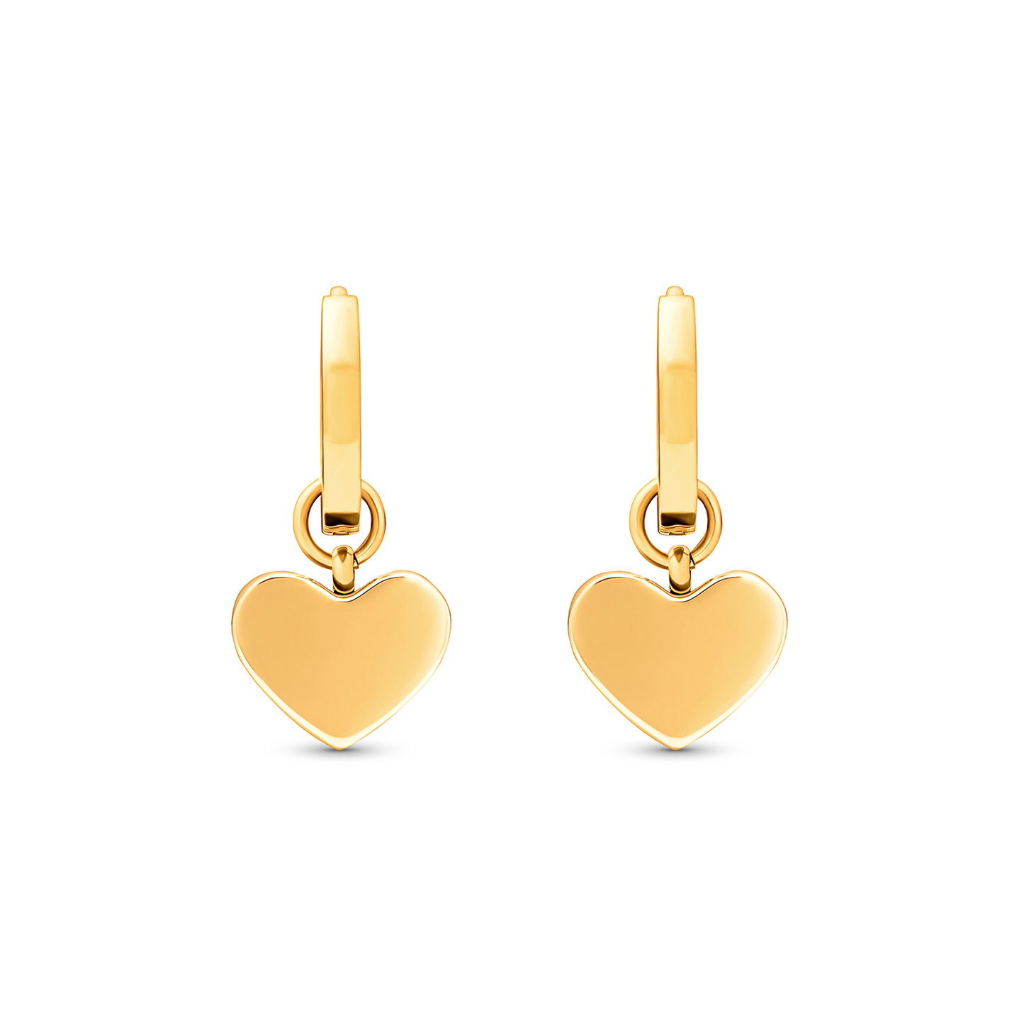 Butter Yellow Quartz Heart Huggie Earring Set (Gold)