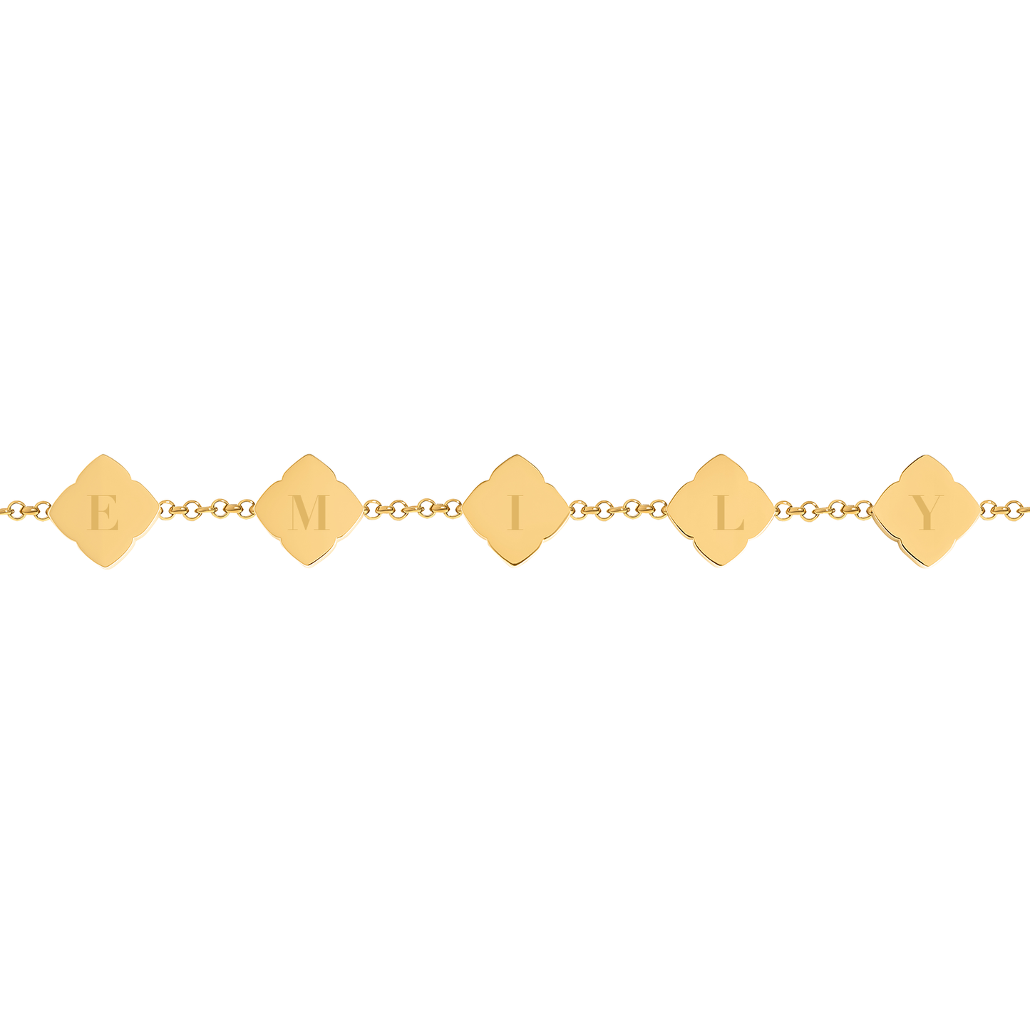 Blue Lace Agate Clover Bracelet (Gold)