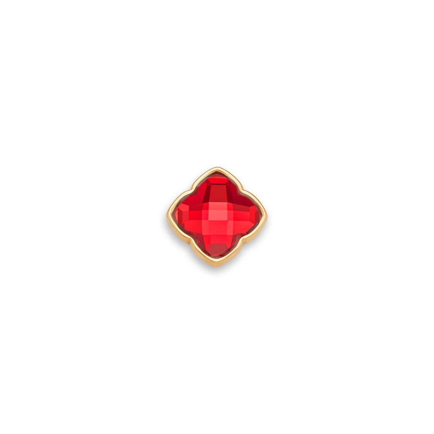 Faceted Birthstone Clover Pendant (Gold)
