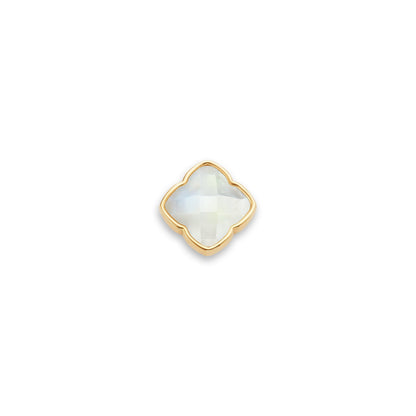 Faceted Birthstone Clover Pendant (Gold)