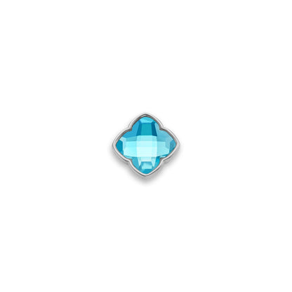 Faceted Birthstone Clover Pendant (Silver)