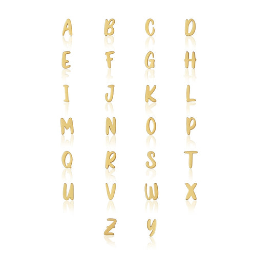 Fixed Charm - Handwritten Initial Charm (Gold)