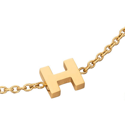 Birthstone & Made Mine Letter Bracelet (Gold)