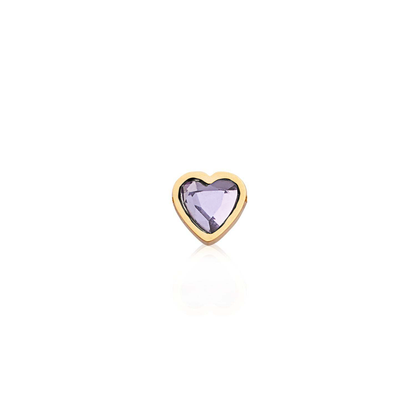 Made Mine Mini Heart Birthstone Necklace (Gold)