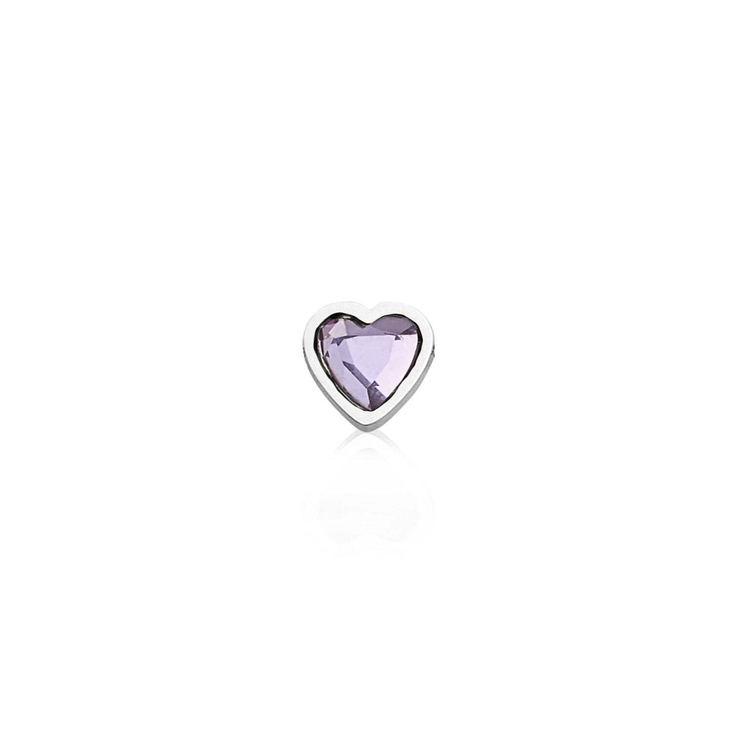 Made Mine Mini Heart Birthstone Necklace (Silver)