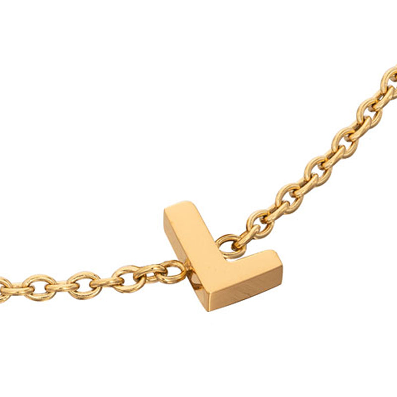 Birthstone & Made Mine Letter Bracelet (Gold)