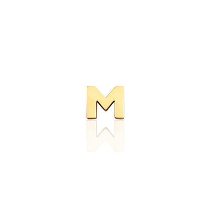 Mini Letter Sphere Chain Necklace (Gold)