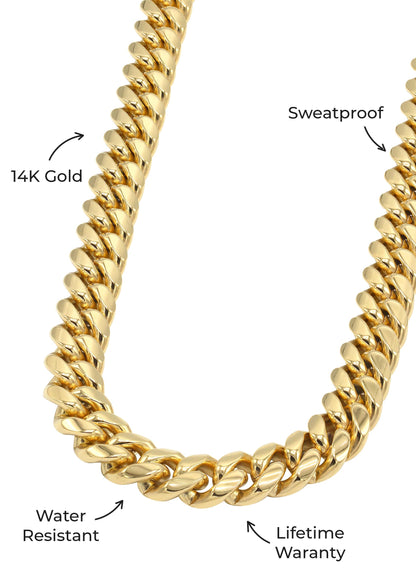 Mens Jewelry - Solid Gold Miami Cuban Link Chain & Bracelet