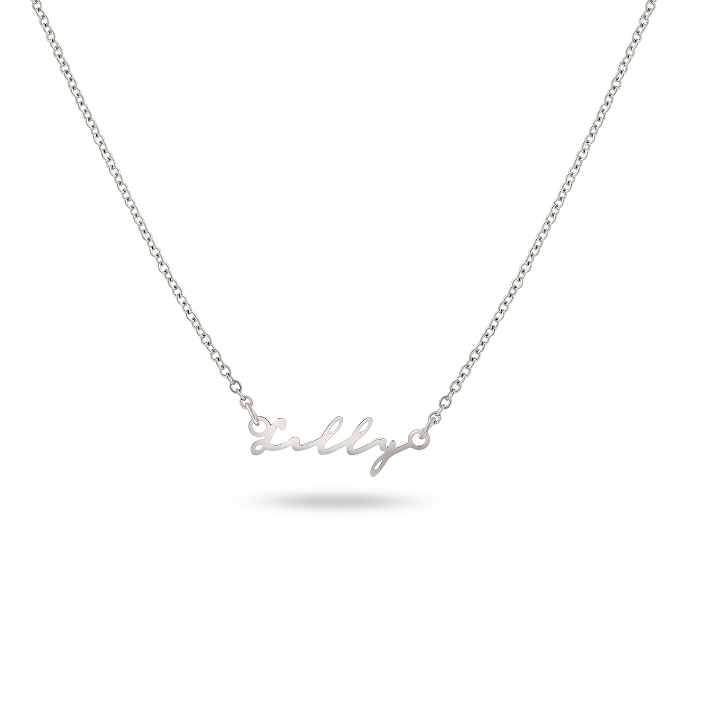 Mini Signature Name Necklace (Silver)