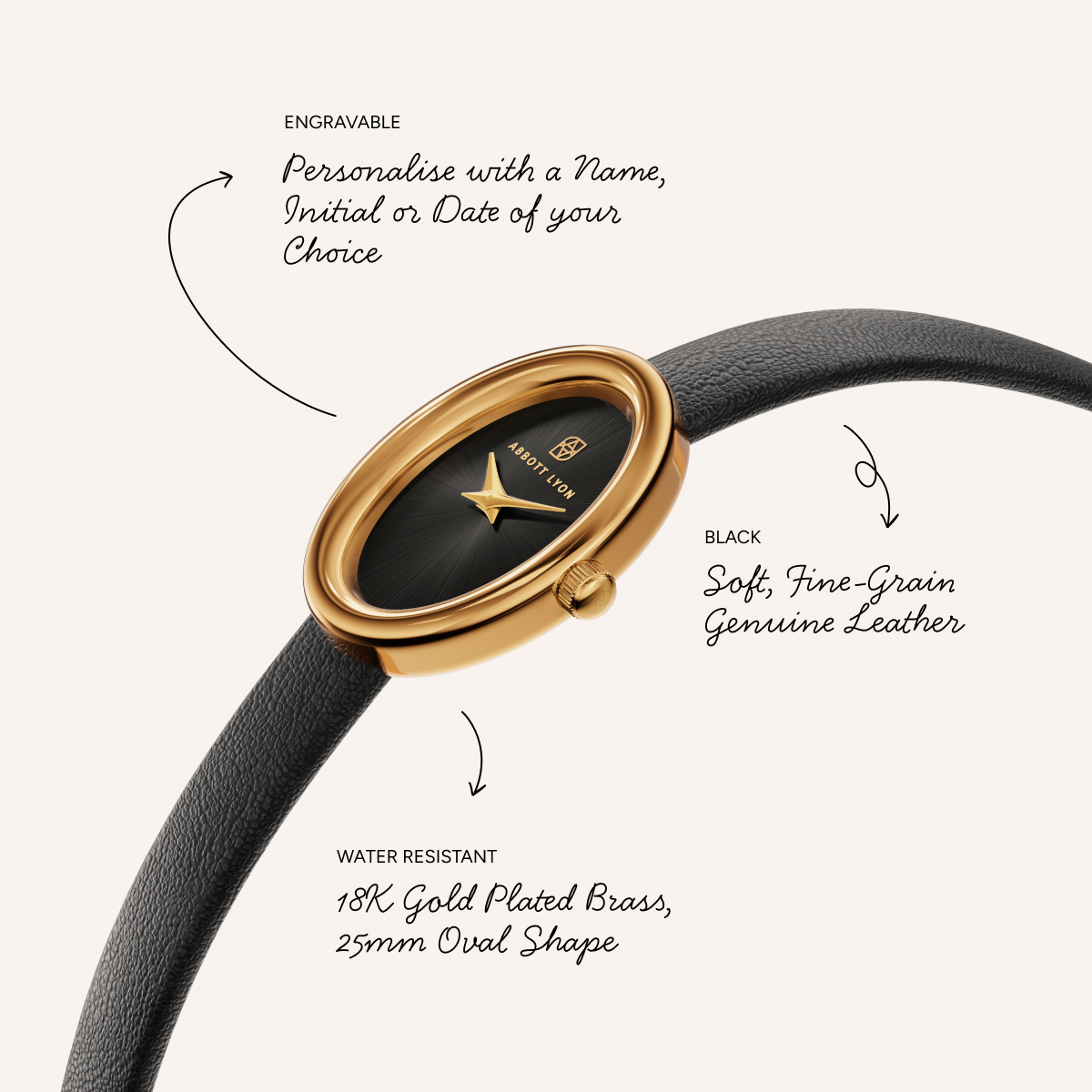 Monroe Black Leather Watch