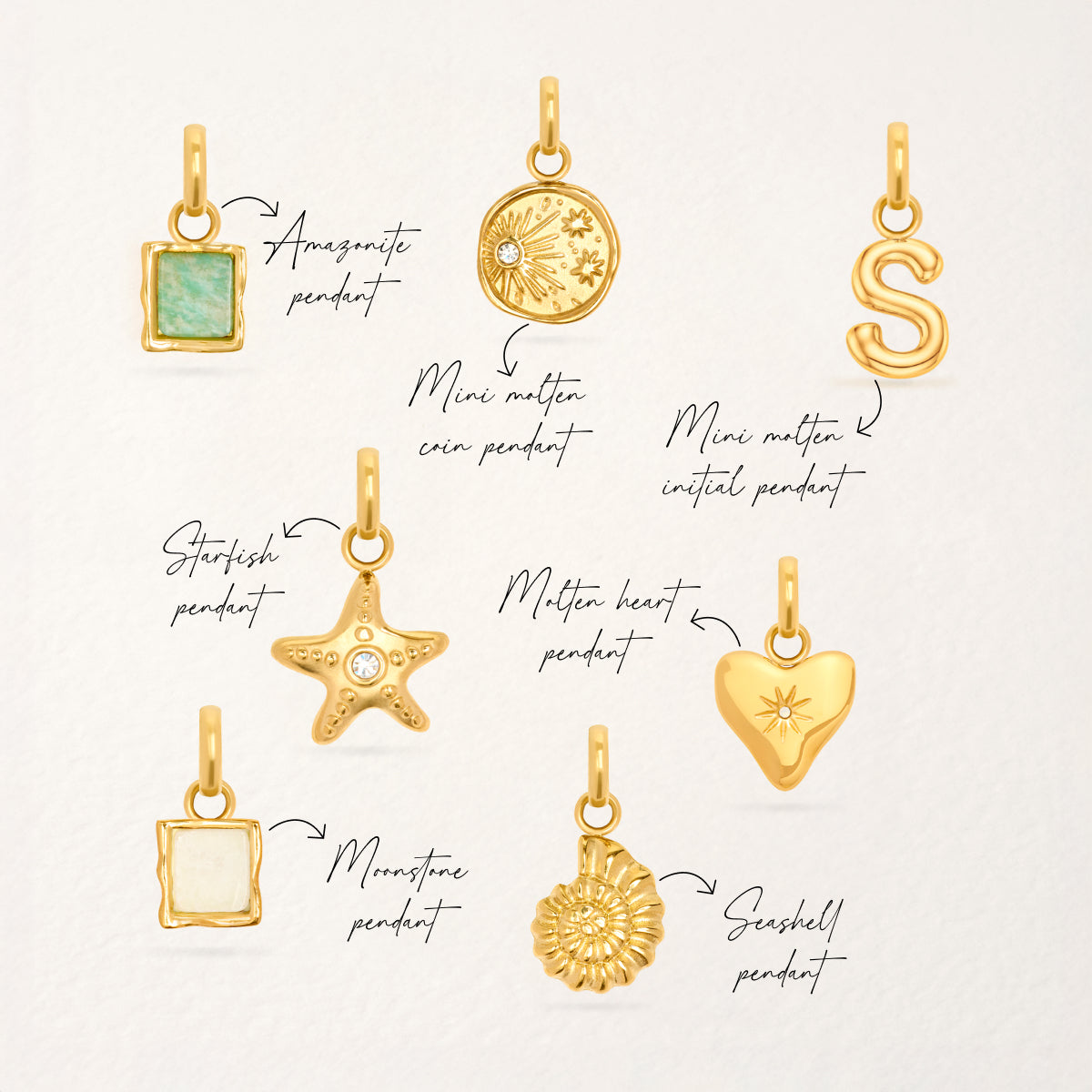 Molten Shell Pendant (Gold)