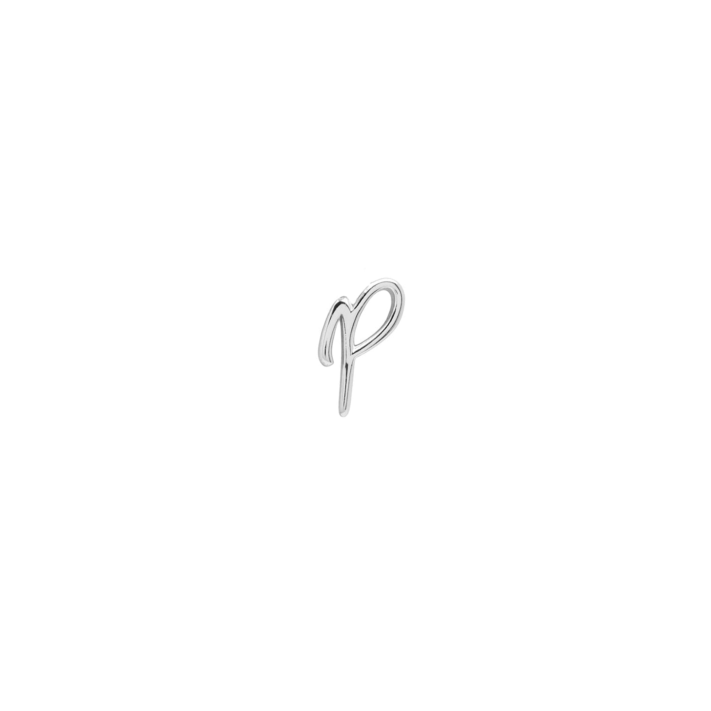 Signature Initial Stud Earring (Silver)
