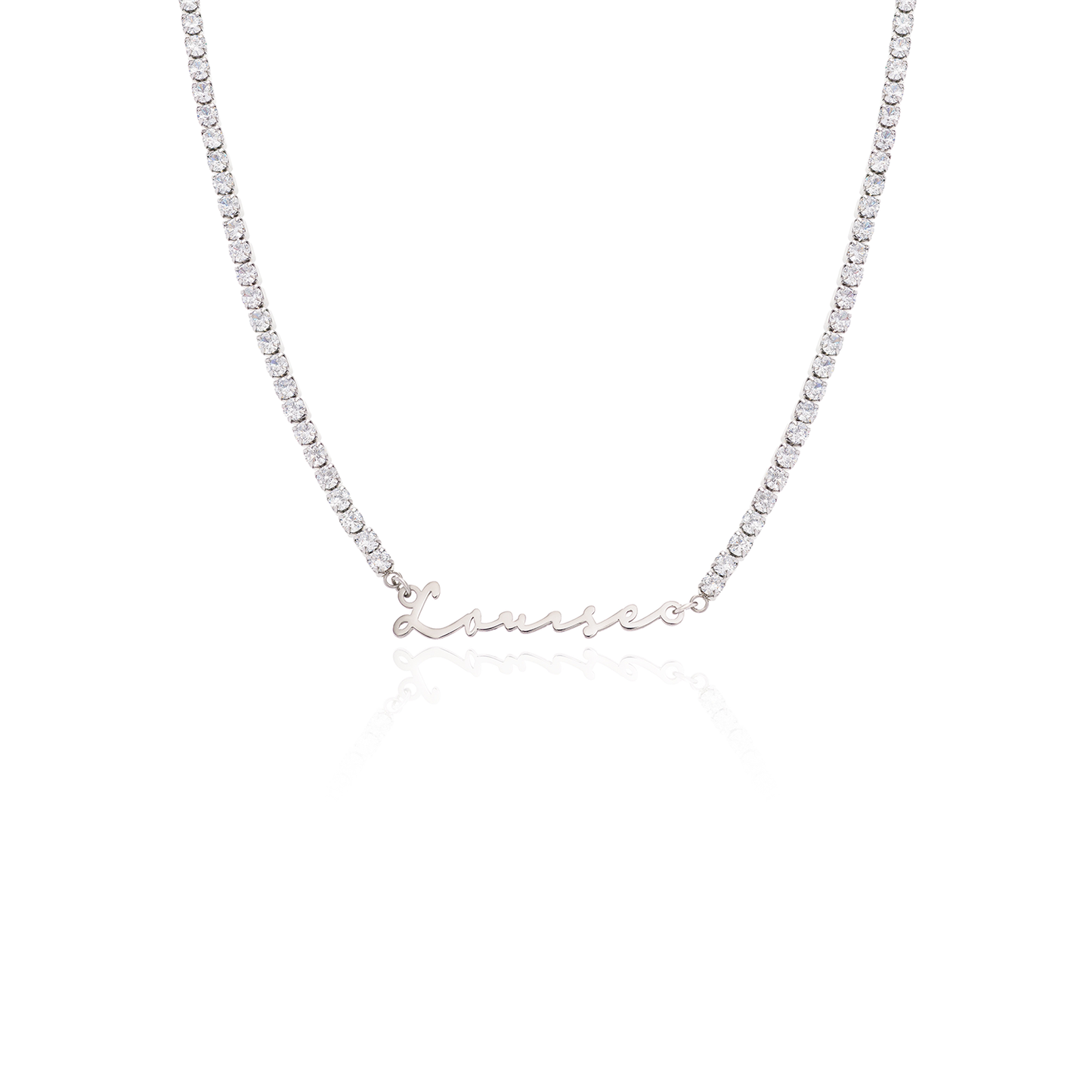Matching 'Mini & Me' Signature Name Necklace Set (Silver)