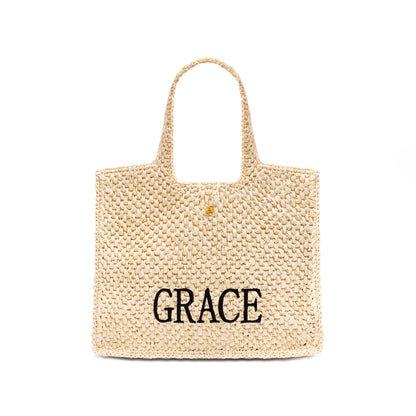 Personalised Raffia Bag - Test