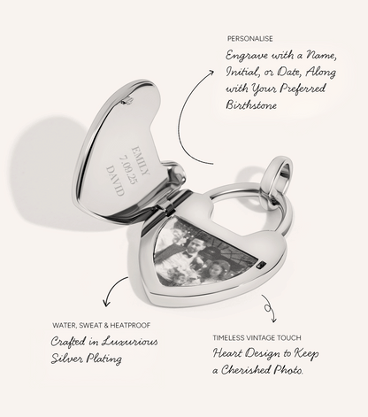 Photo Love Locket Necklace (Silver)