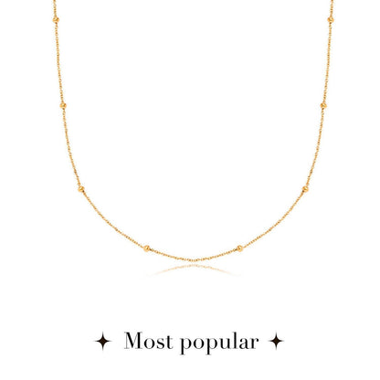 Layering Sphere Chain Necklace (Gold)