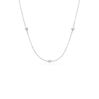 Fingerprint Moon & Star Tag Necklace (Silver)