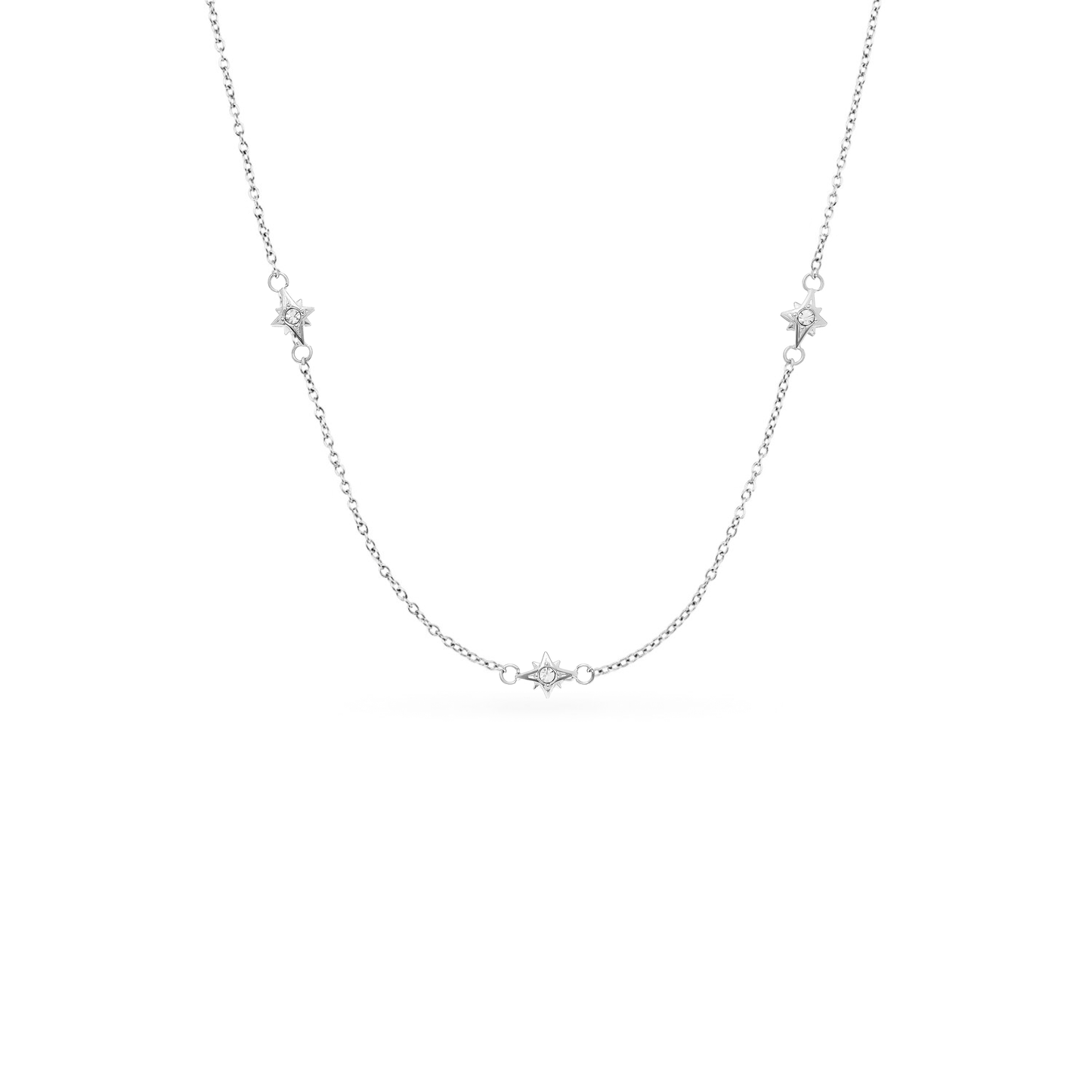 Mini Written In The Stars Initial Tag Necklace (Silver)