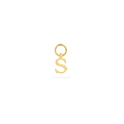 Stories Mini Initial Hoop Charm (Gold)