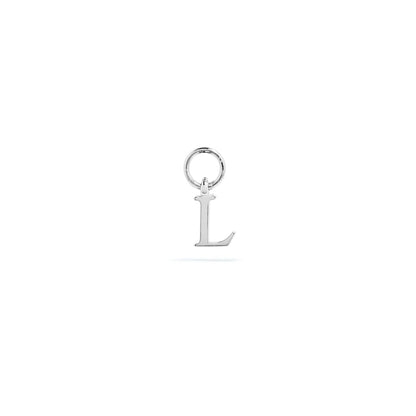 Stories Mini Initial Hoop Charm (Silver)