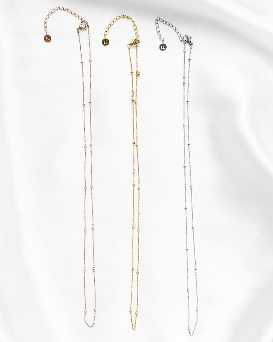 Sphere Chain Necklace 20 in (Rose Gold)