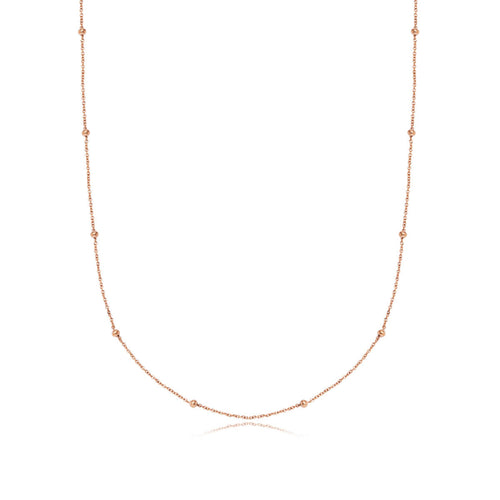 Layering Sphere Chain Necklace (Rose Gold)