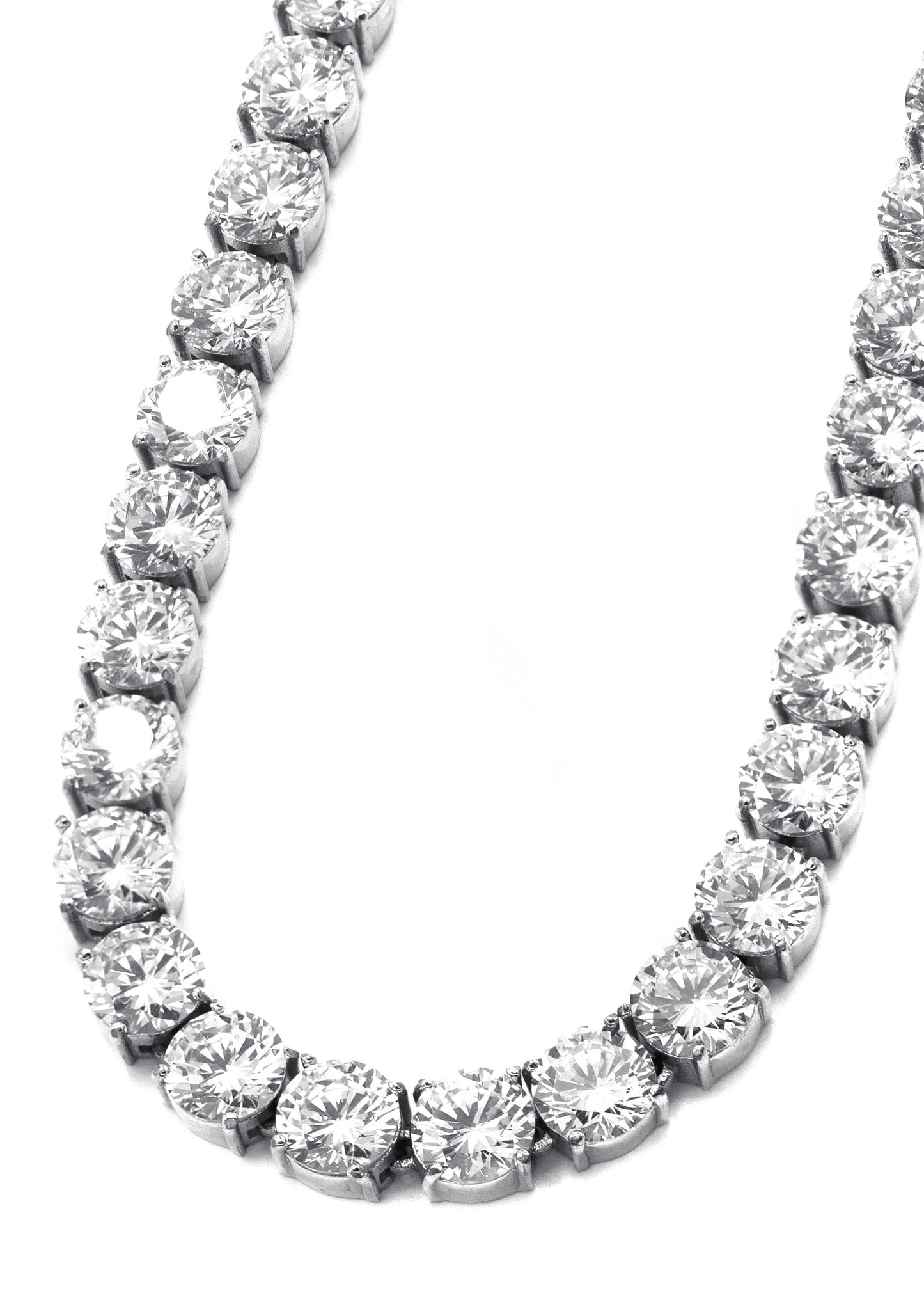 Gold Jewelry -  Mens 14K White Gold Iced Out VVS Tennis Chain